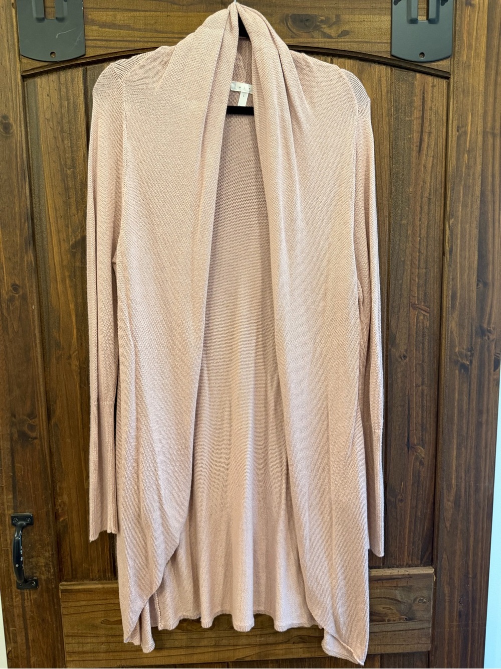Leith Blush Pink Open Front Drape Cardigan Sweater Large